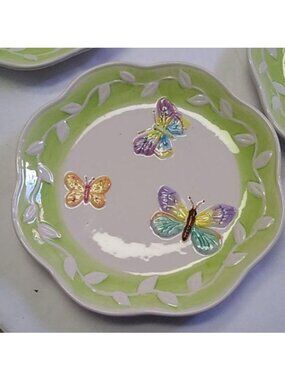 Spring Butterfly Salad plates, set of 4